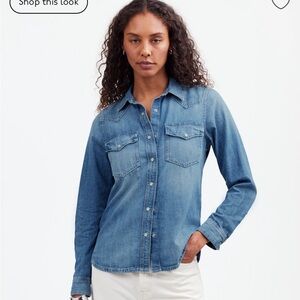 Madewell Denim Western Shirt in Lincroft Wash